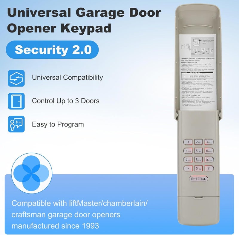 Pevxou 878max for liftmaster Chamberlain Craftsman Garage Door Opener Keypad Universal, 877max 877lm 977lm 377lm 66lm G940EV-P2 CMXZDCG440 - Image 5